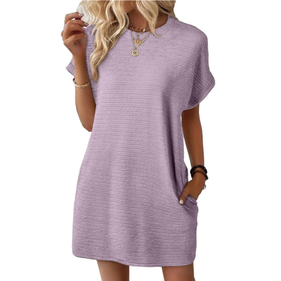 Ivay™ – Minimalistisch Zomerjurk met Ronde Hals