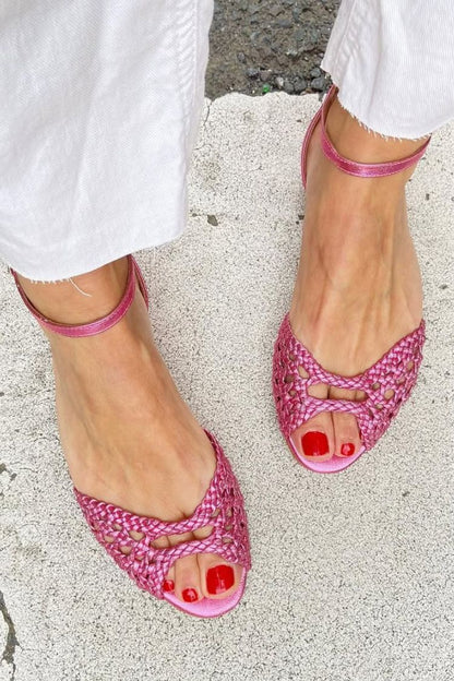 Isadora Gevlochten Gouden Sandalen Comfort
