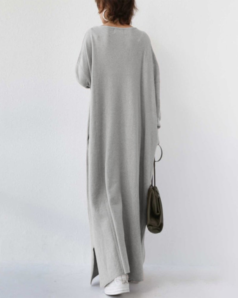 Serenya™ - Modieus jurk met lange mouwen en V-hals