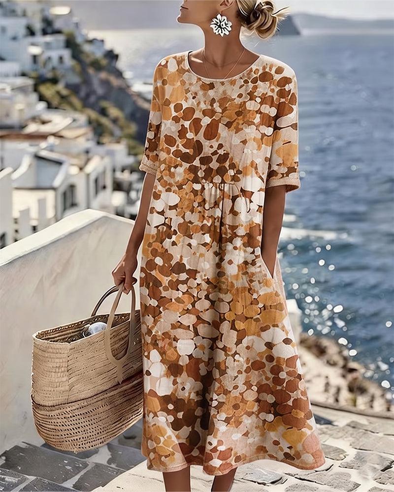 Vittoria | Elegante Midi Jurk met Bloemen voor de Zomer