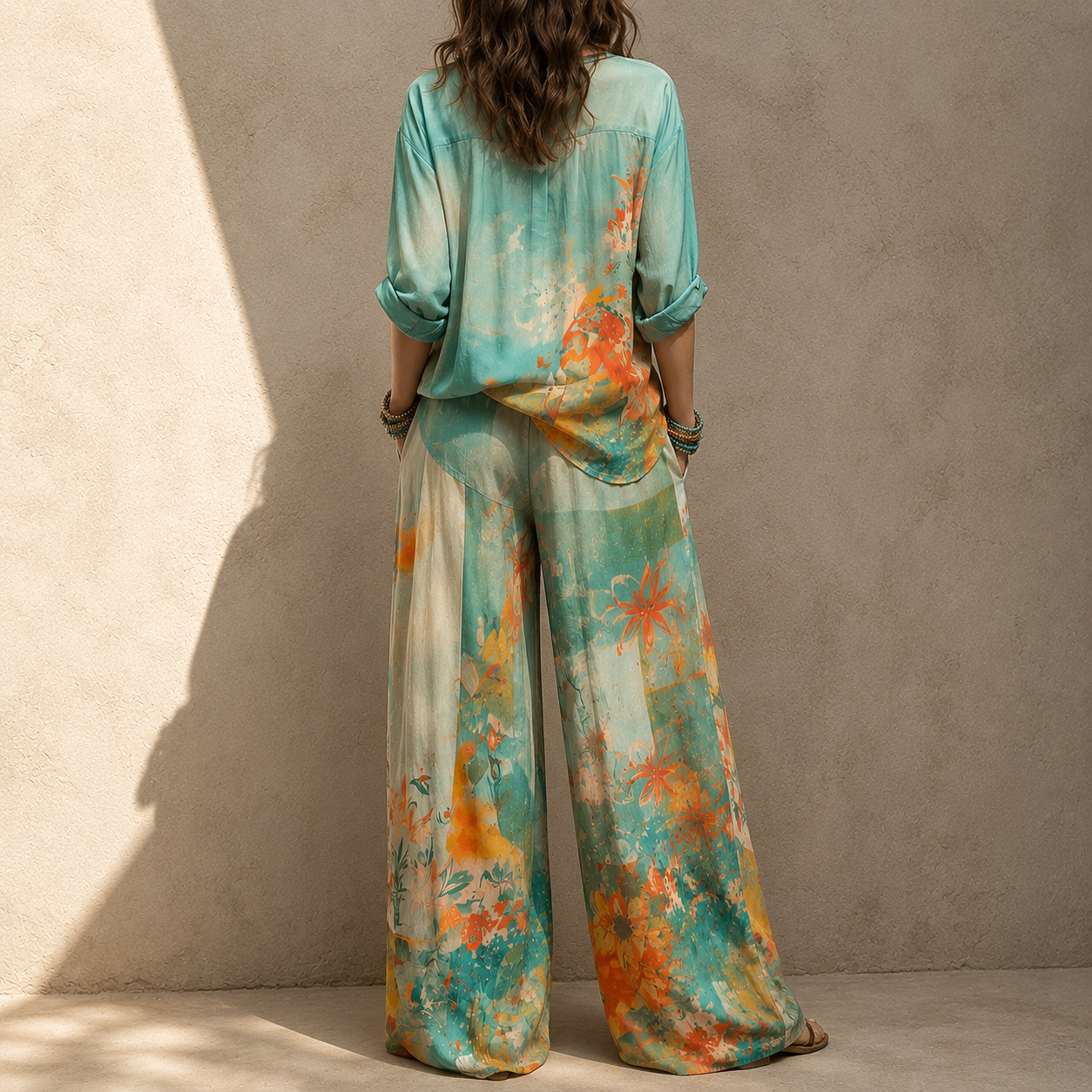 Chiara™ | Elegante set met bloemenprint en wijde broek