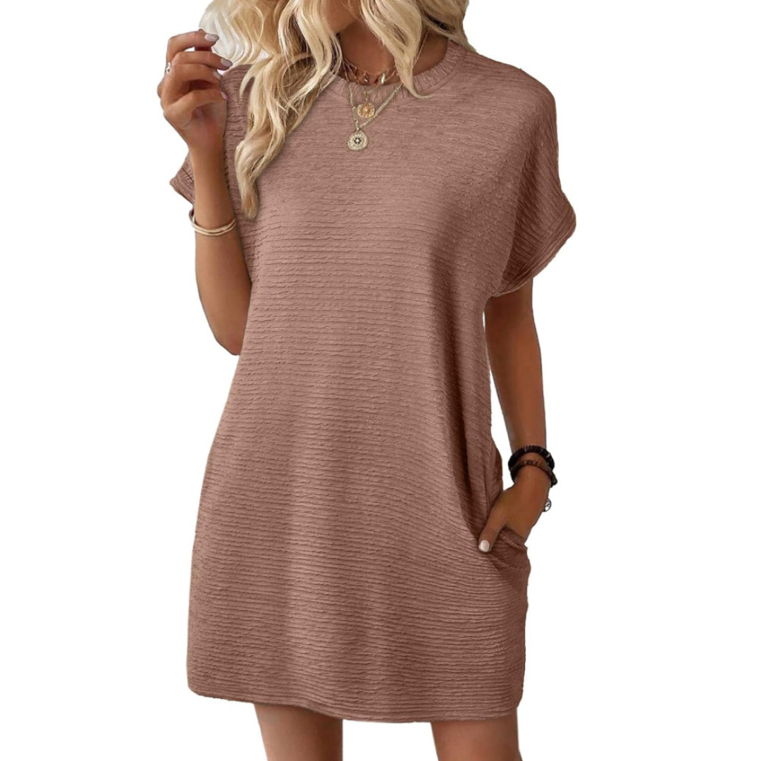 Ivay™ – Minimalistisch Zomerjurk met Ronde Hals