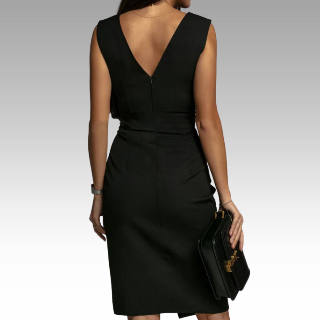 Regalia™ – Elegante, figuuraccentuerende jurk met V-hals en split