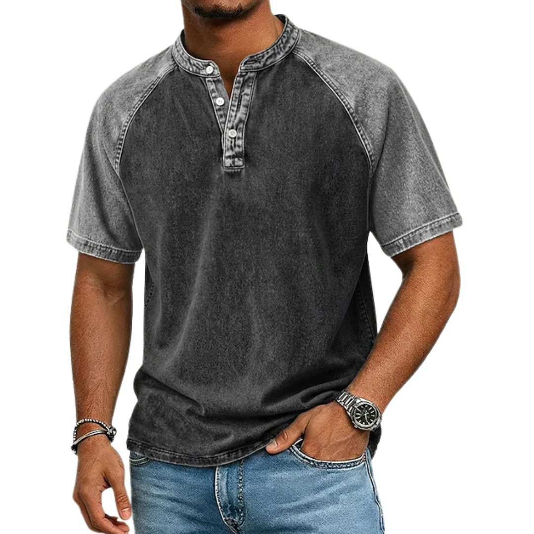 Paul | Vintage tweekleurig Henley-shirt
