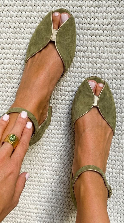 Olivia Sandalen Salvia Groen Comfort