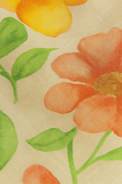 Ayesha - Midi-jurk met bloemenprint en vetersluiting