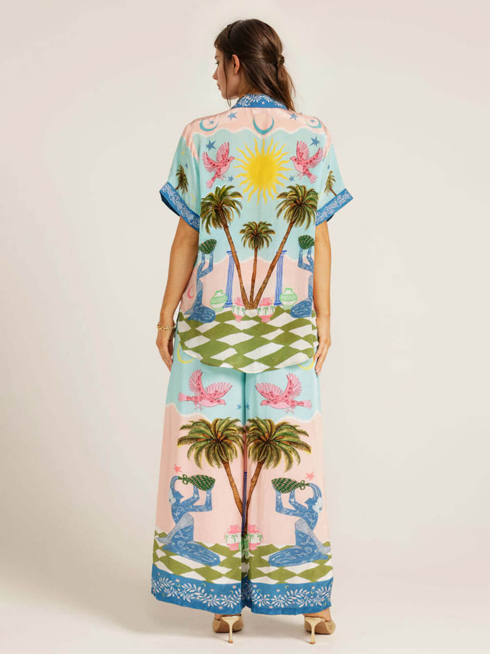 Casual Palmboomprint Korte Mouwen Shirt