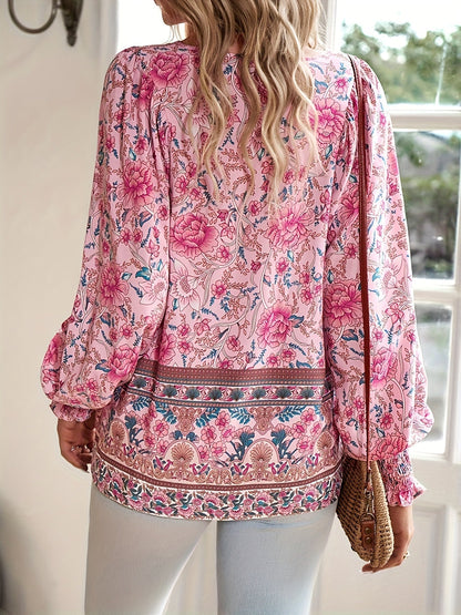 Bloemenstrik Voor Shirt - Lantaarnmouwen Ontwerp & Relaxed Fit