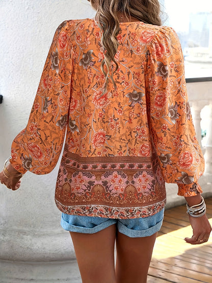 Bloemenstrik Voor Shirt - Lantaarnmouwen Ontwerp & Relaxed Fit