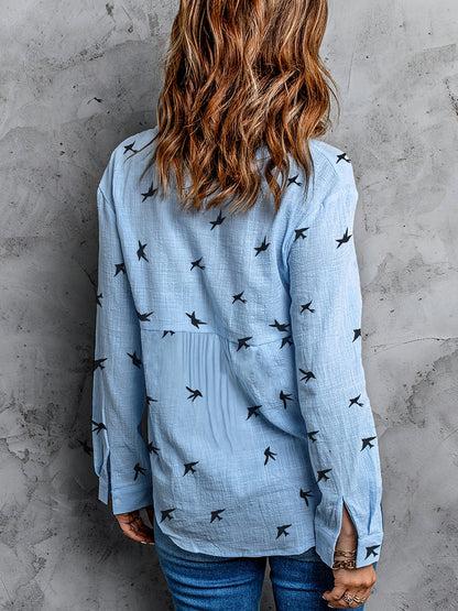 Button Front Shirt - Gedrukt Ontwerp & Knopsluiting