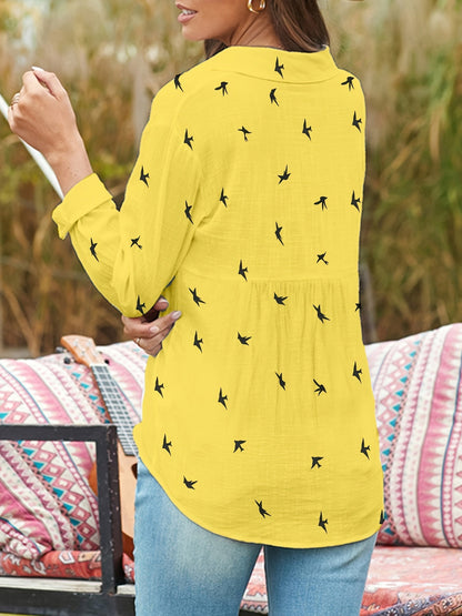 Button Front Shirt - Gedrukt Ontwerp & Knopsluiting