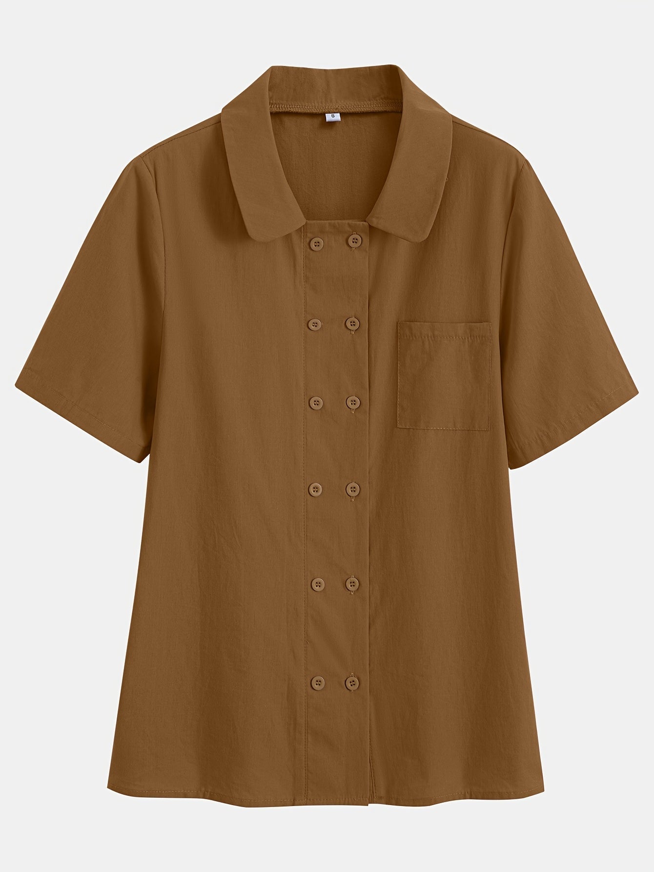 Casual Korte Mouwen Katoenen Shirt - Losse Pasvorm & Knopen