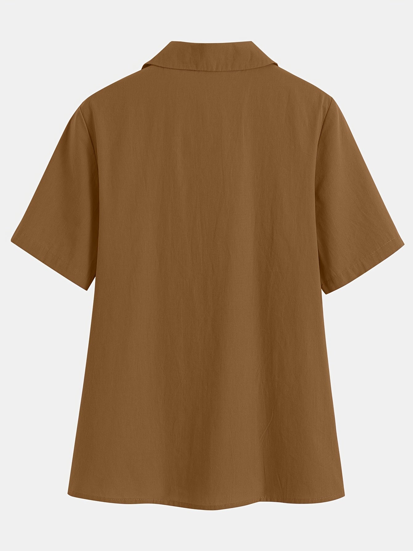 Casual Korte Mouwen Katoenen Shirt - Losse Pasvorm & Knopen