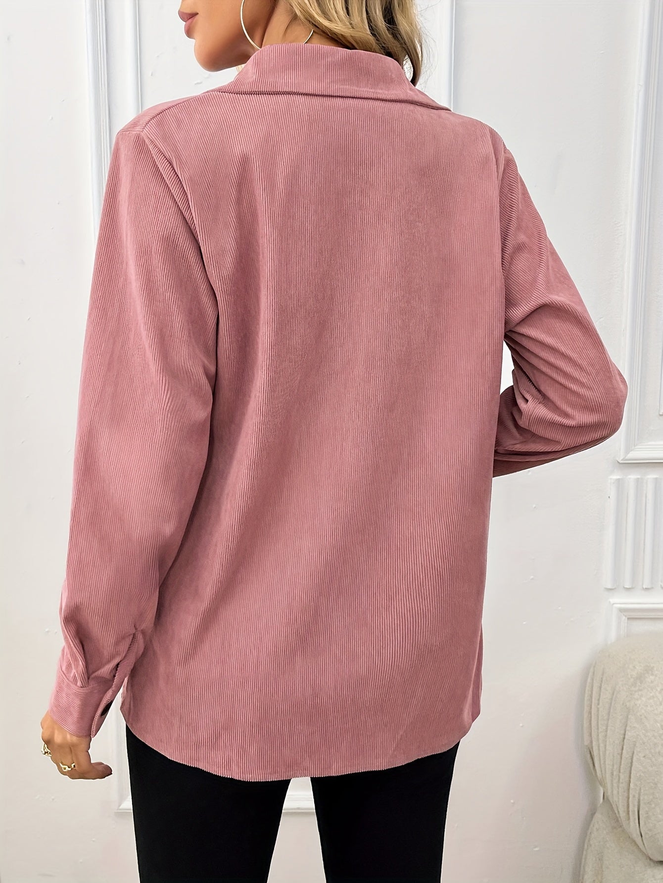 Casual Lange Mouwen Jacket - Flap Pocket & Lapel Collar Design