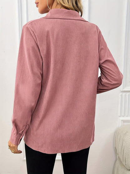 Casual Lange Mouwen Jacket - Flap Pocket & Lapel Collar Design