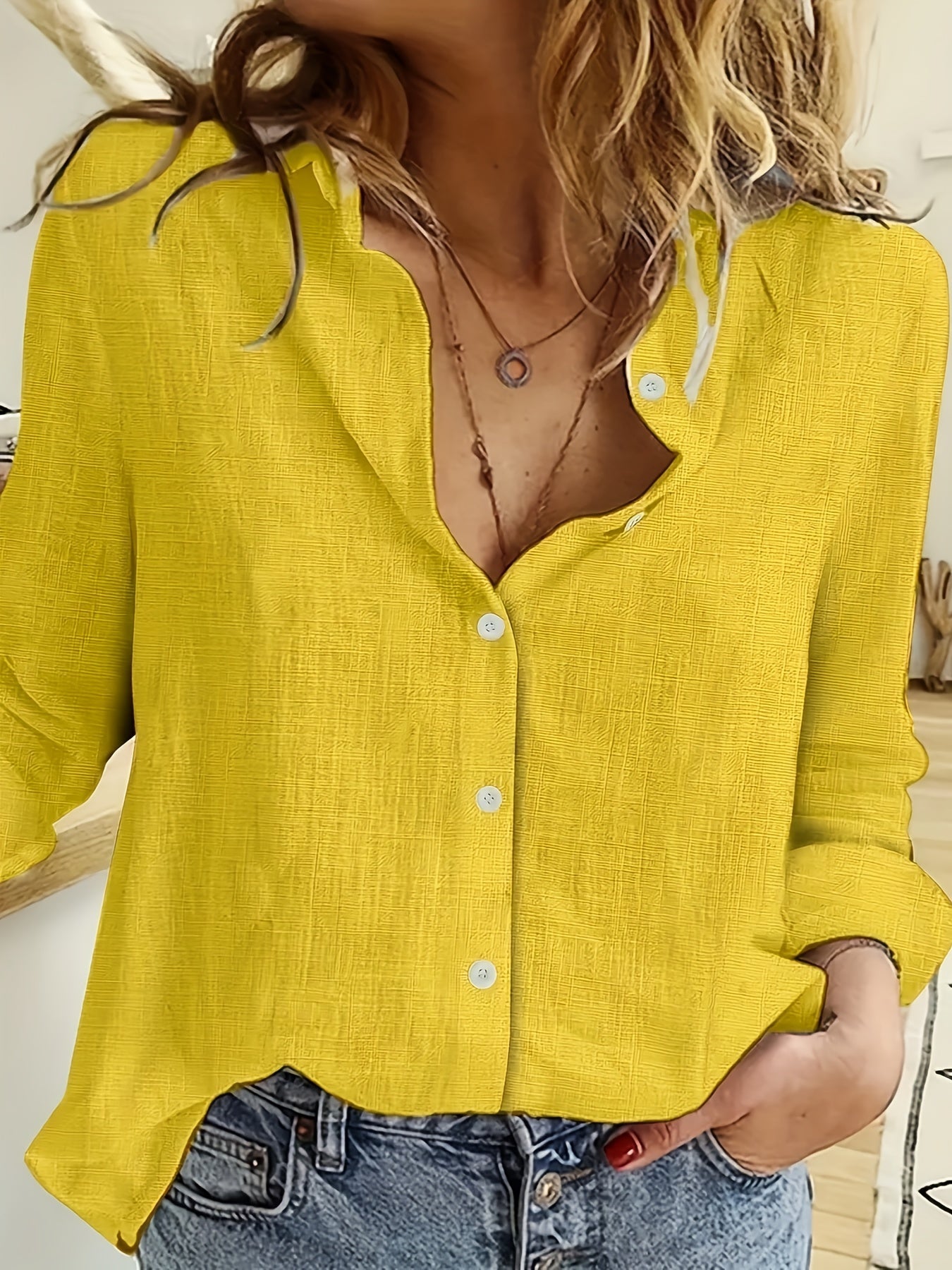 Casual Shirt - Knopsluiting Ontwerp & Lange Mouwen Dekking