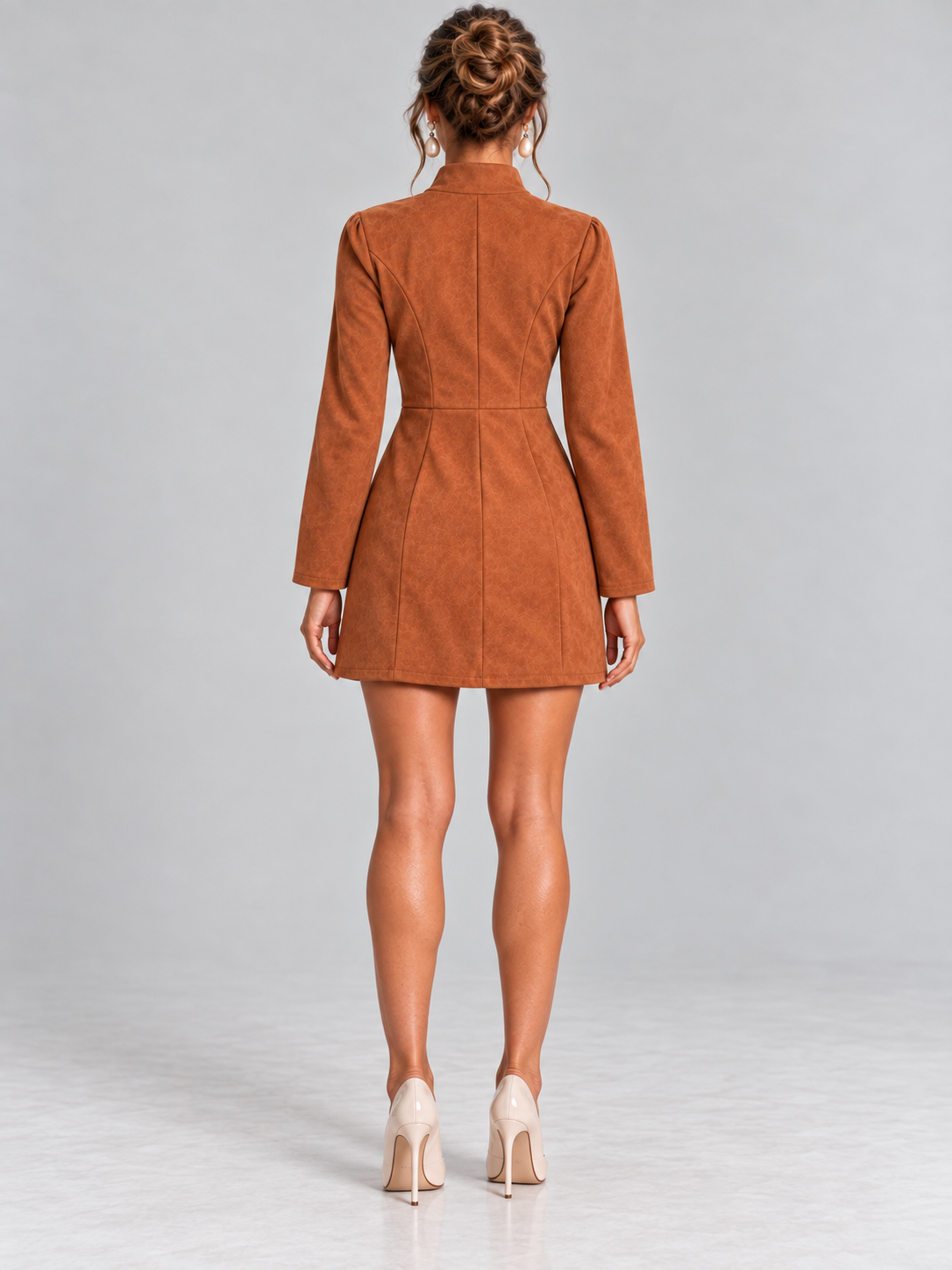 Marion™ | Suède jurk met ritssluiting