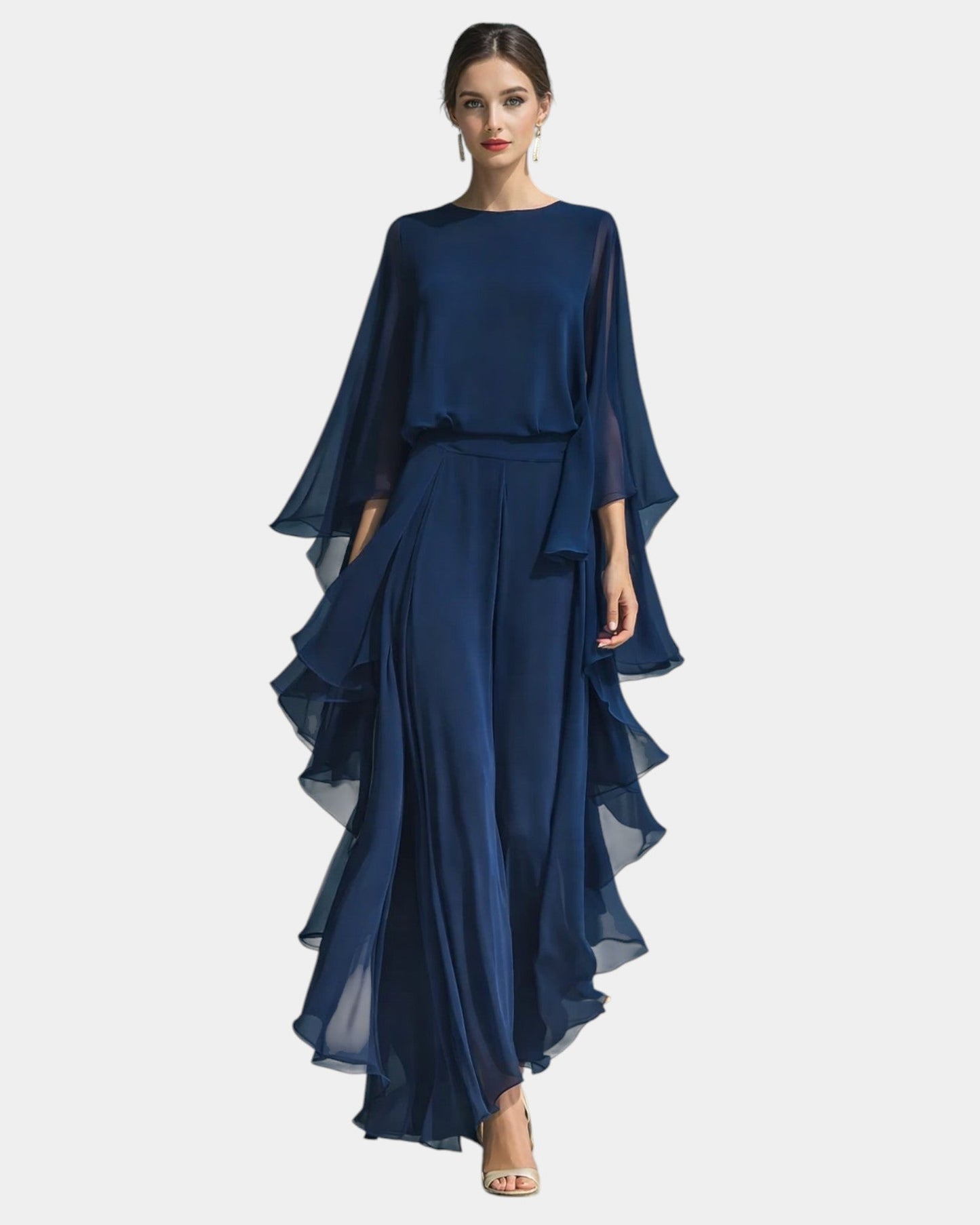 Véronique | Elegante chiffon set met volant