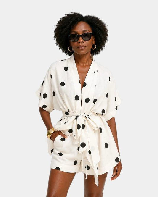 Josseline | Zomeroutfit blouse en short met stippen