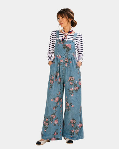 Norelle | Salopette van denim met bloemenprint