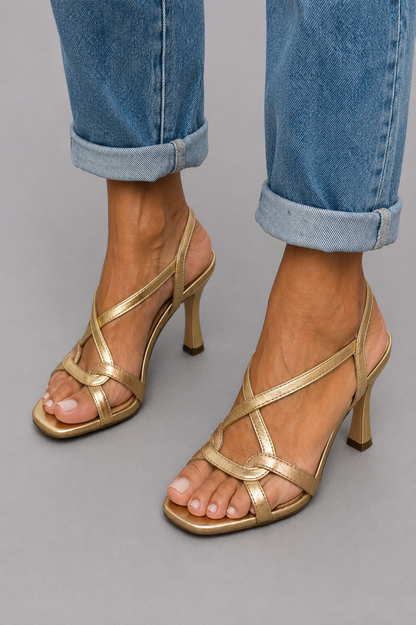 Eliana | Gouden damesschoenen met hakken