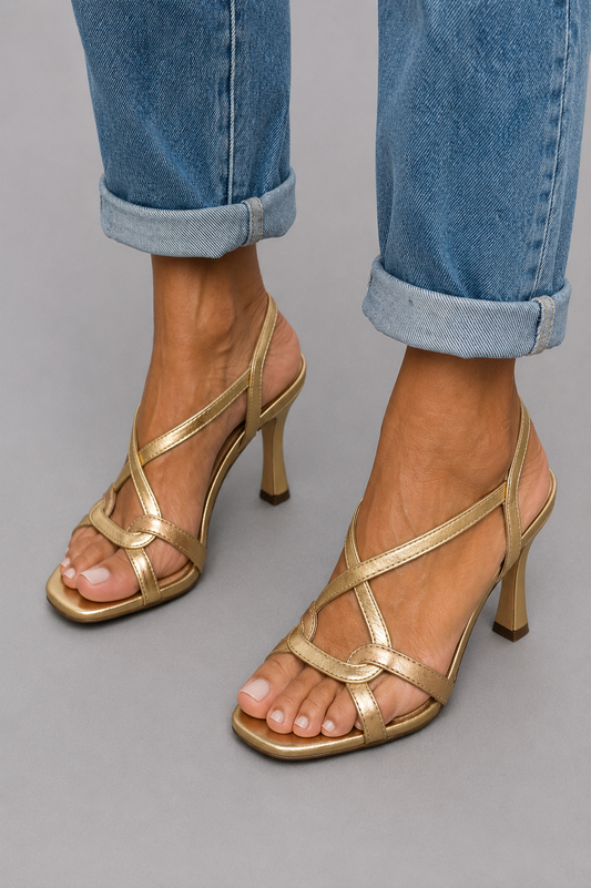 Eliana | Gouden damesschoenen met hakken