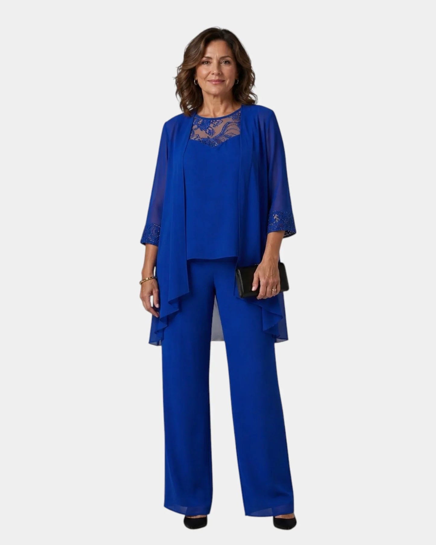 Adalie | Set van broek, blouse en bijpassende jas