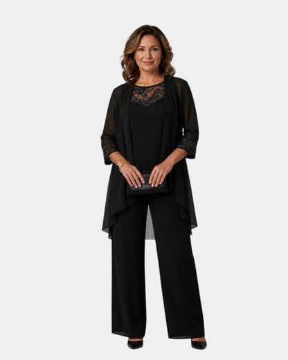 Adalie | Set van broek, blouse en bijpassende jas