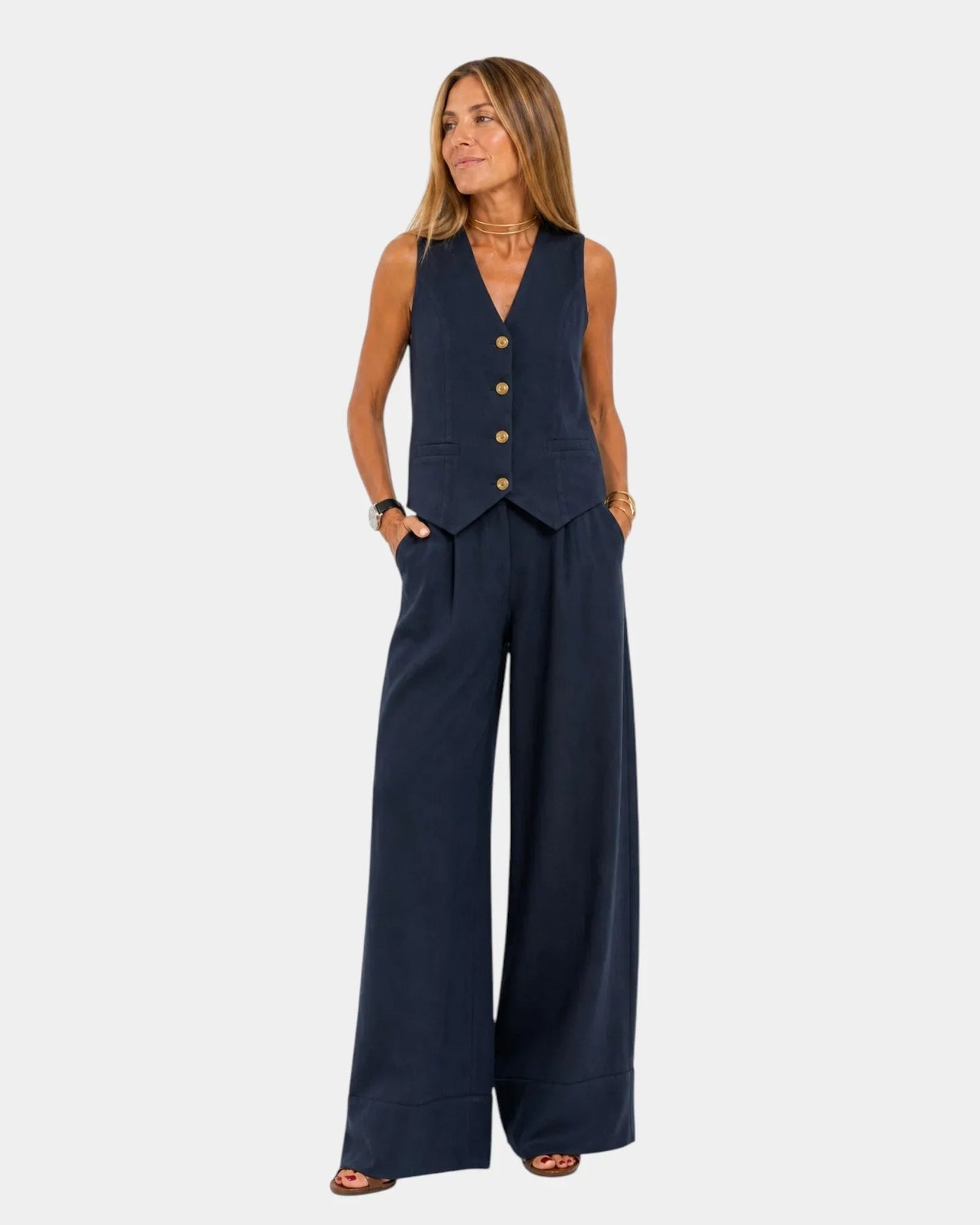 Assia | Set van mouwloos vest en broek