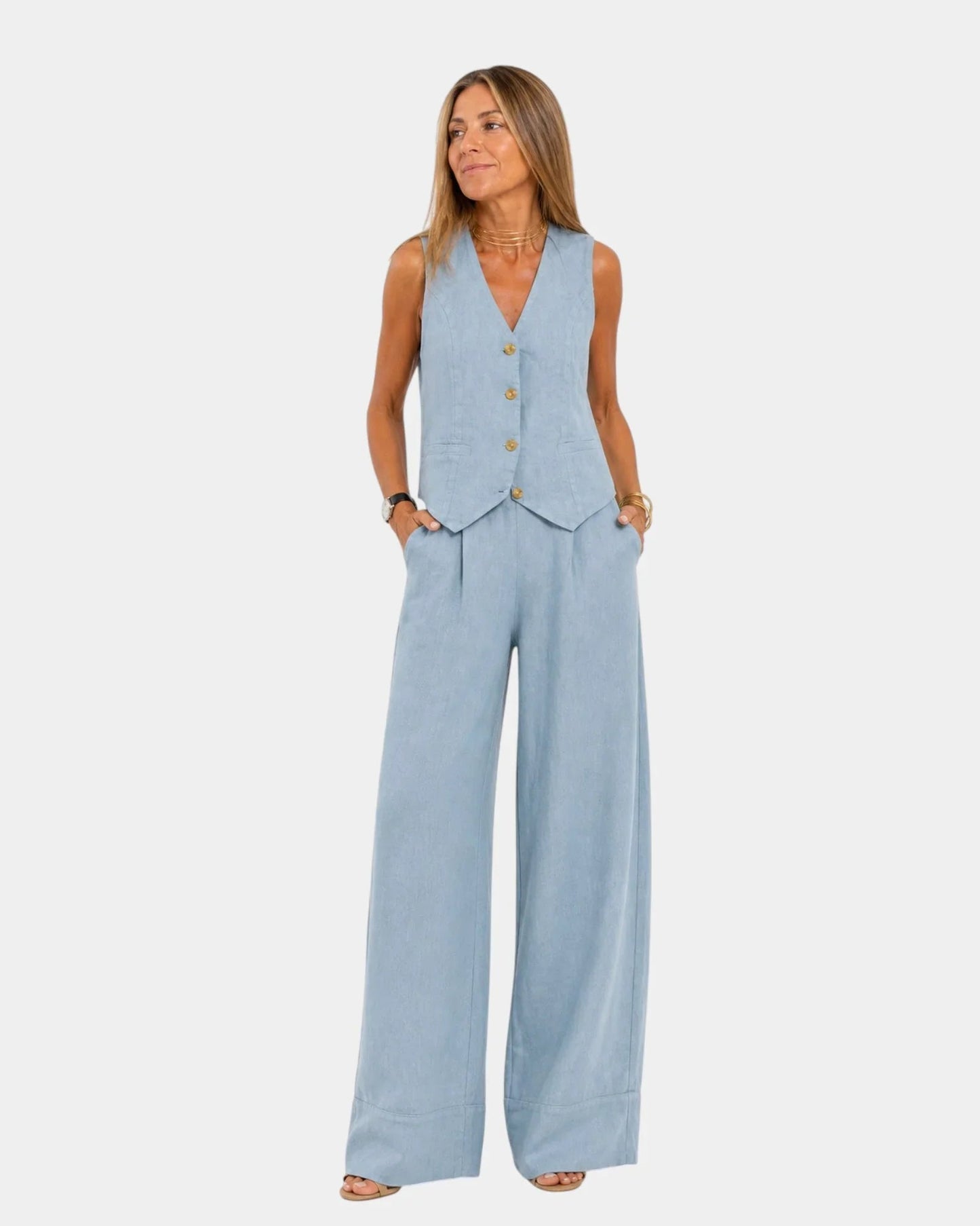 Assia | Set van mouwloos vest en broek