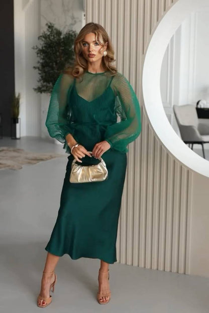 Doorzichtig Shirt En Slip Dress Set