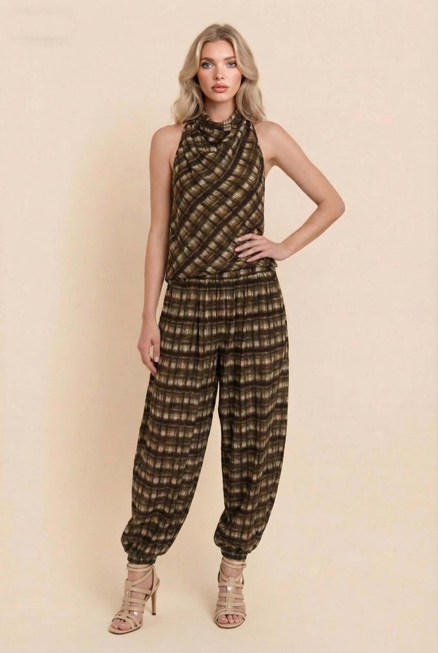 Geruite Coltrui en Broek Set