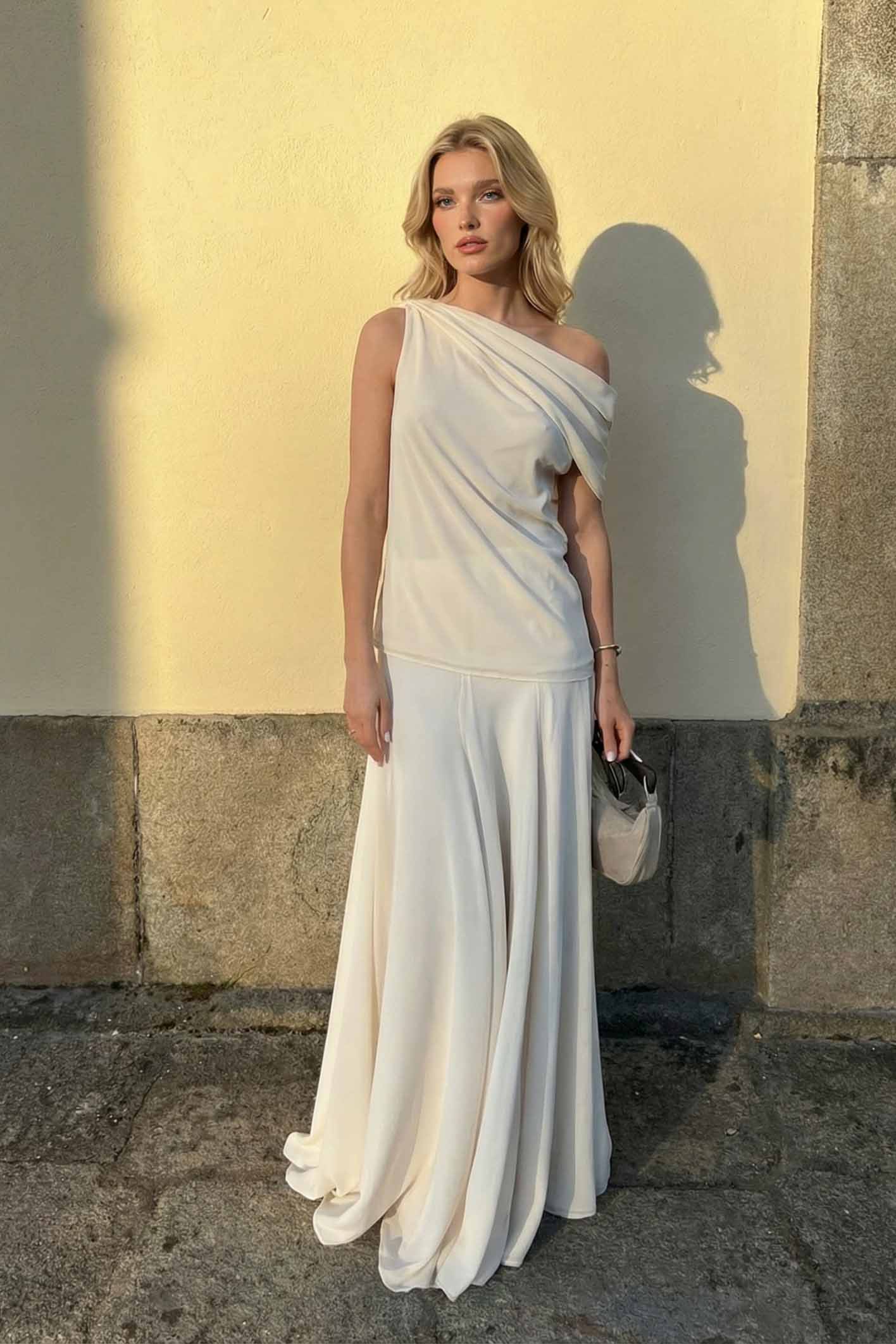 Off-shoulder Top En Fishtail Rok Set