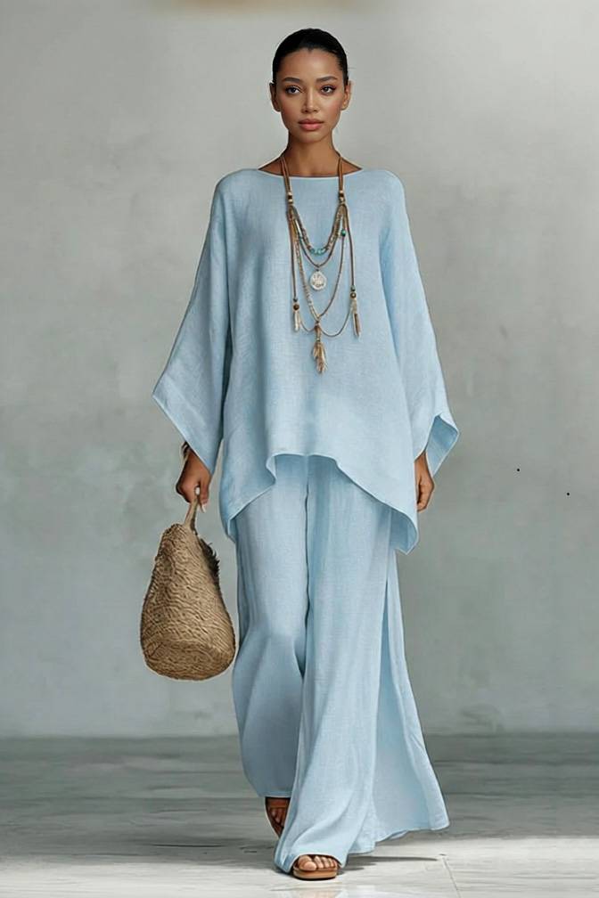 Losse Shirt En Wijde Broek Set
