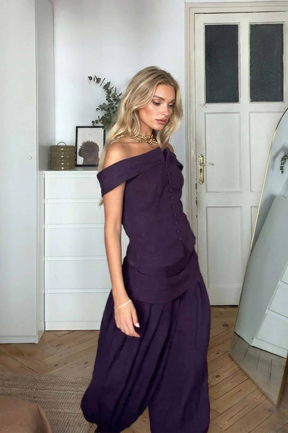 Off-shoulder Top en Bloomer Set