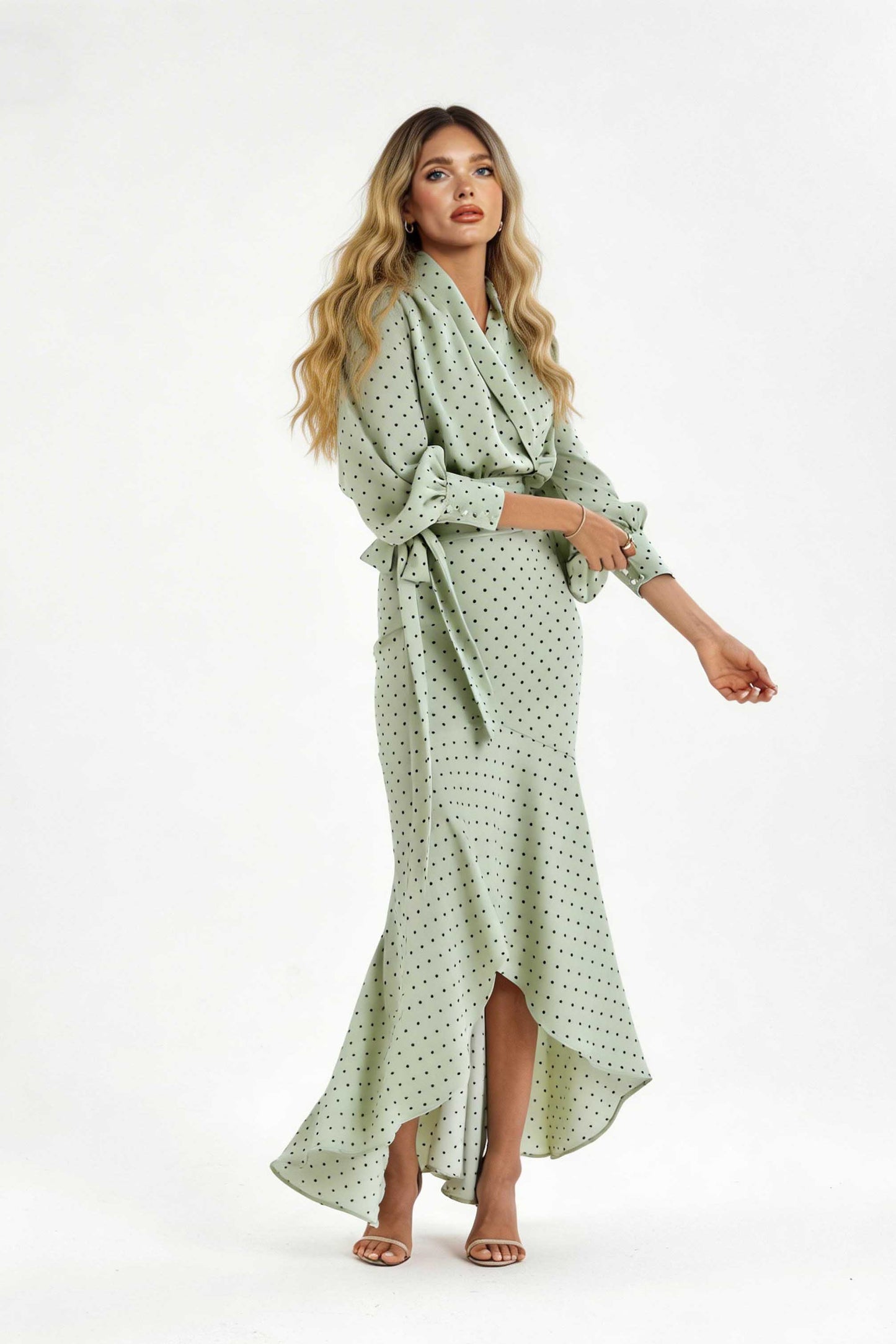 Polka Dot Shirt En Fishtail Rok Set