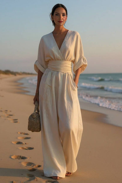 Hoge Taille Plissé Ontwerpen Jumpsuit