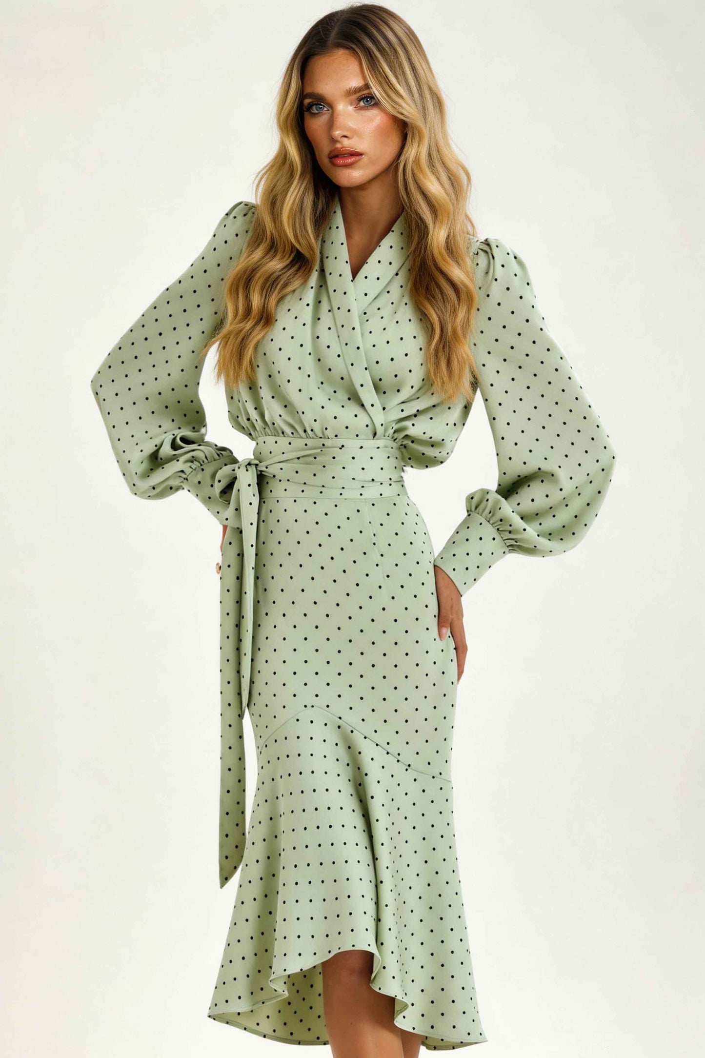 Polka Dot Shirt En Fishtail Rok Set