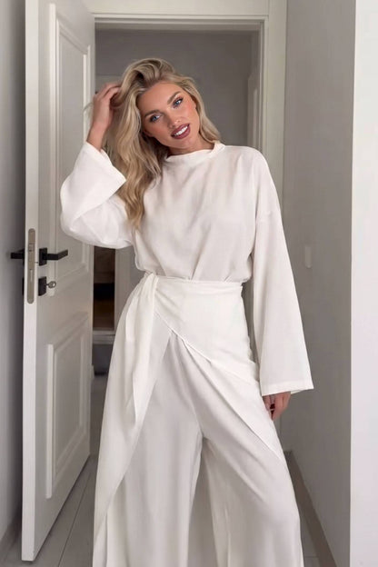 Spleet Shirt En Wijde Broek Set