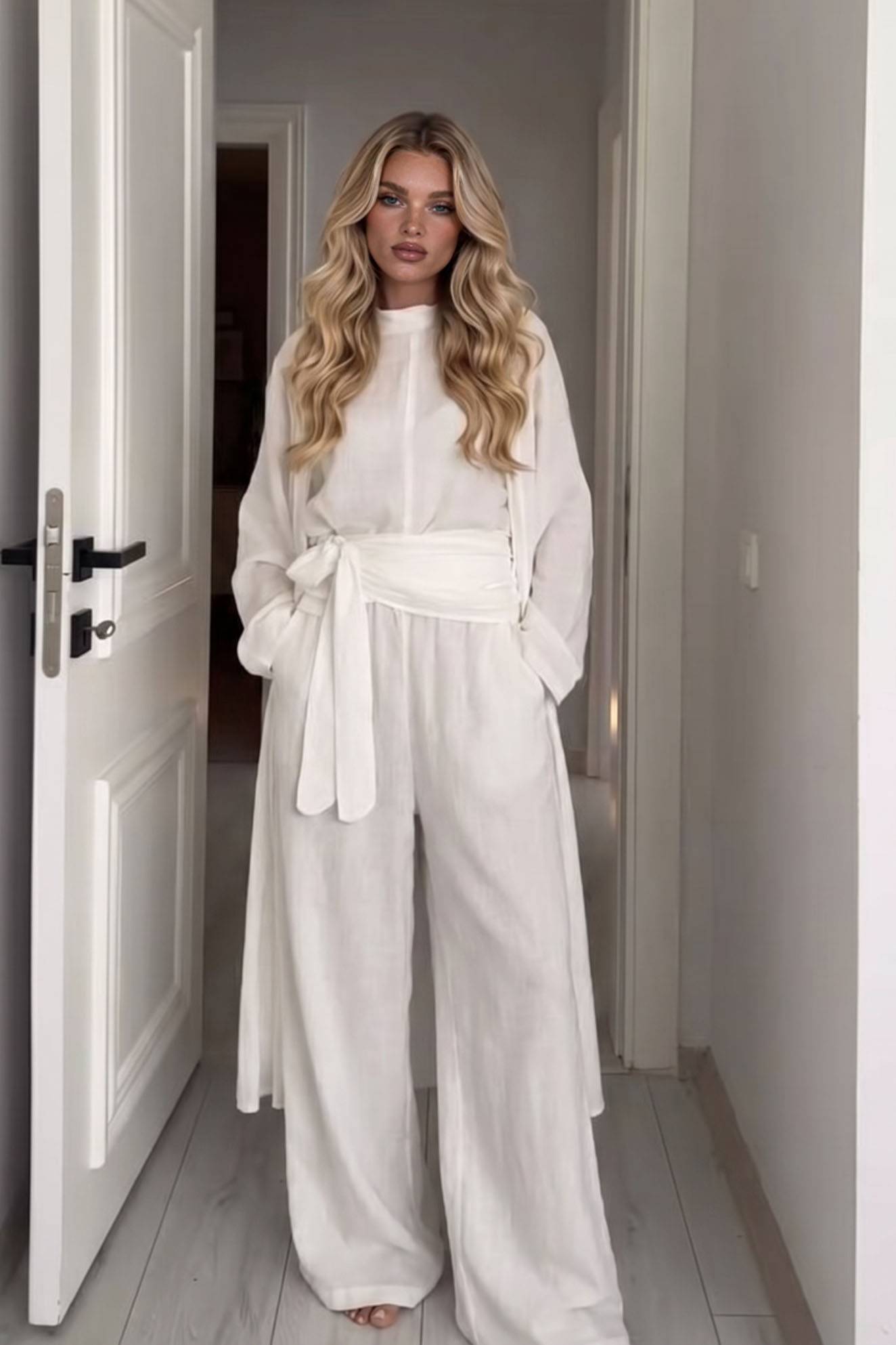 Spleet Shirt En Wijde Broek Set