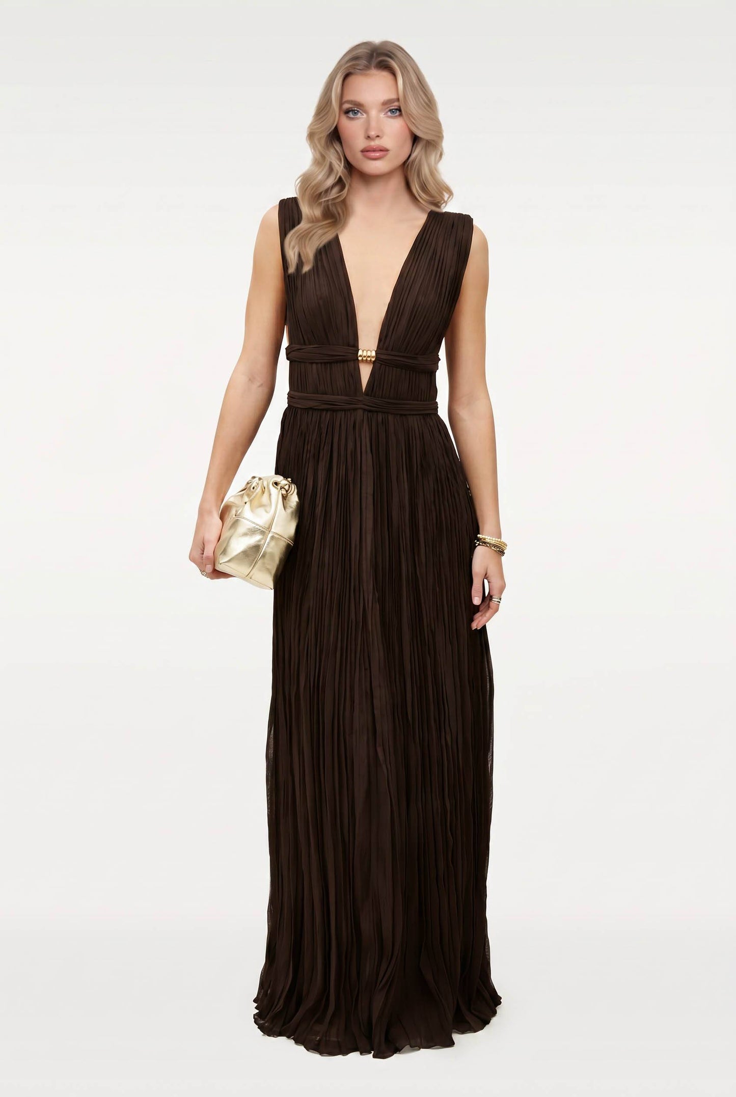 Diepe V-Hals Maxi Jurk