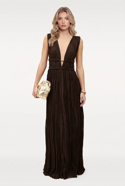 Diepe V-Hals Maxi Jurk