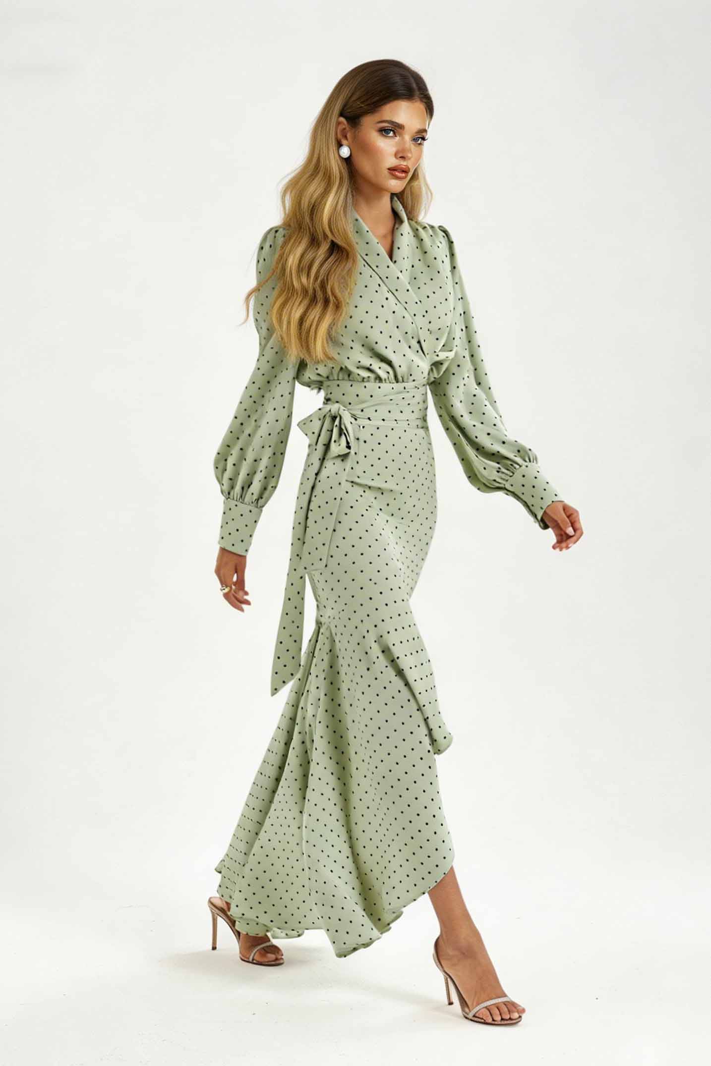 Polka Dot Shirt En Fishtail Rok Set