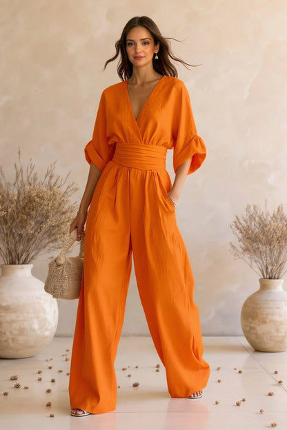 Hoge Taille Plissé Ontwerpen Jumpsuit