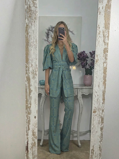 Casual Etnische Stijl Gedrukte Uitlopende Broek