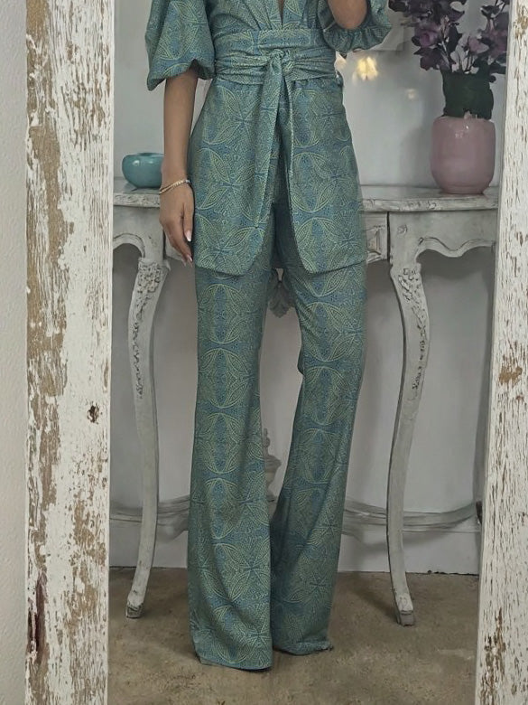 Casual Etnische Stijl Gedrukte Uitlopende Broek