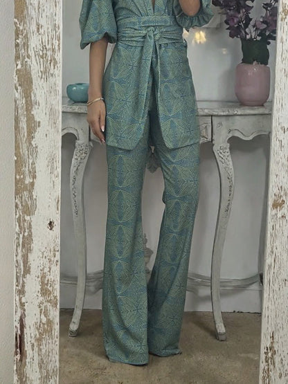 Casual Etnische Stijl Gedrukte Uitlopende Broek