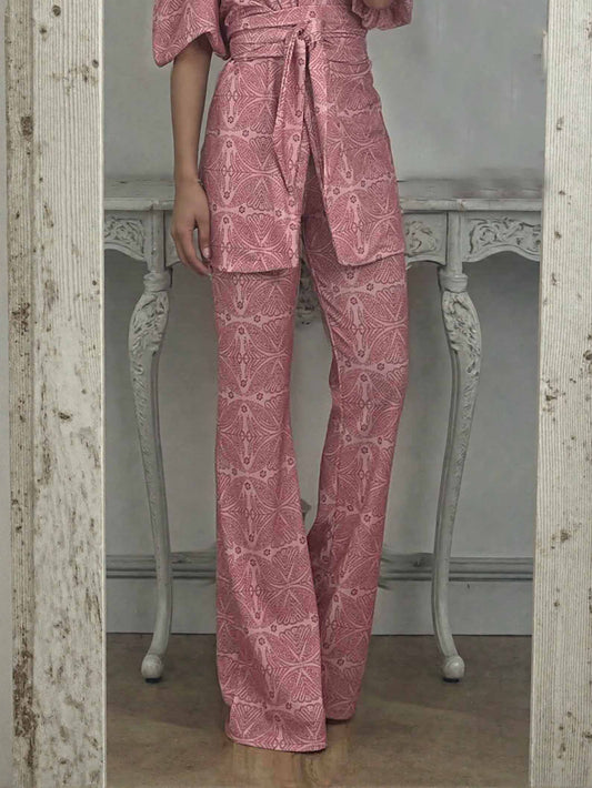 Casual Etnische Stijl Gedrukte Uitlopende Broek