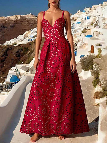 Elegante Bloem Hollow Eendelig Badpak en Rok