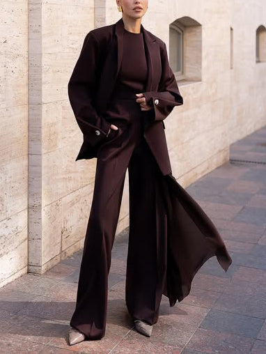Elegante Asymmetrische Mouwloze Chiffon Vest Twee-Delige Set